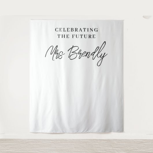 シックエレガントミニマルブライダルシャワー背景 タペストリー (正面)