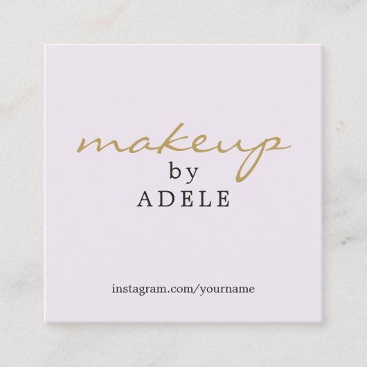 シックエレガントミニマルメイクアップアーティスト美しい スクエア名刺 (正面)