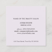 シックエレガントミニマルメイクアップアーティスト美しい スクエア名刺 (裏面)