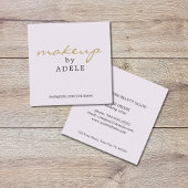 シックエレガントミニマルメイクアップアーティスト美しい スクエア名刺