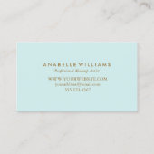 シックエレガントミントと金フェイク箔 名刺 (裏面)