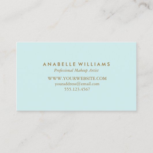 シックエレガントミントと金フェイク箔 名刺 (裏面)