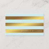 シックエレガントミントと金フェイク箔 名刺 (正面)