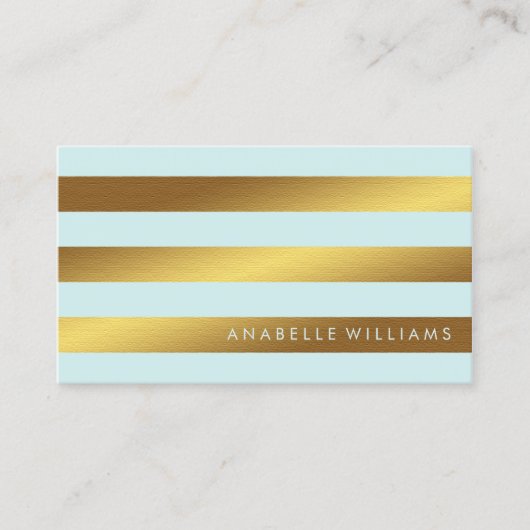 シックエレガントミントと金フェイク箔 名刺 (正面)