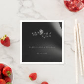 シックエレガントムーディブラックバラフローラ結婚ズ スタンダードカクテルナプキン (インサイチュ)