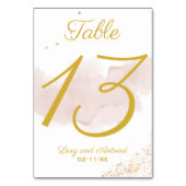 シックエレガントメイヴウォーター色金ゴールド(ばちゃばちゃ)跳ねるスクリプト テーブルナンバー (正面)