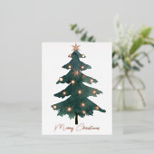 シックエレガントメリークリスマスツ実在リー 箔シーズンポストカード (立ち正面)