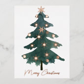 シックエレガントメリークリスマスツ実在リー 箔シーズンポストカード (正面)