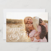 シックエレガントメリークリスマスフォトホリデーカード シーズンカード (正面)