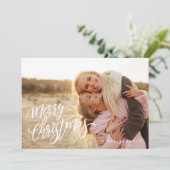 シックエレガントメリークリスマスフォトホリデーカード シーズンカード (スタンド正面)