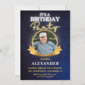 シックエレガントメンズ87歳の誕生日招待状 招待状 (正面)