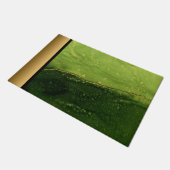 シックエレガントモダングリーンと金ゴールドの大理石パターン ドアマット (アングル)