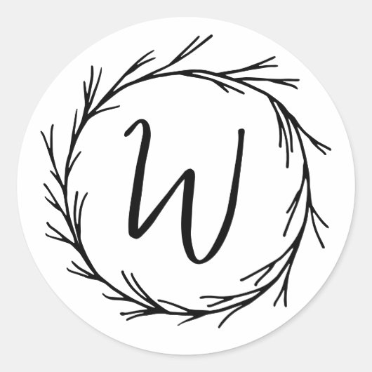 シックエレガントモダンシッシンプルクモノグラム ラウンドシール (正面)