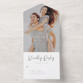 シックエレガントモダンシンプルフォトズ結婚ーズ オールインワン招待状 (内側)