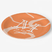 シックエレガントモダンダブルモノグラムありがとう ペーパープレート (アングル)