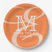 シックエレガントモダンダブルモノグラムありがとう ペーパープレート (正面)