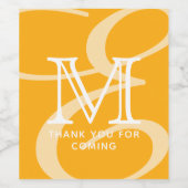 シックエレガントモダンダブルモノグラムありがとう ワインラベル (シングルラベル)