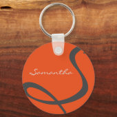 シックエレガントモダントレンディーモノグラシンプルム・オレンジ キーホルダー (正面)