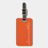 シックエレガントモダントレンディーモノグラシンプルム・オレンジ ラゲッジタグ (正面縦)