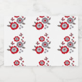 シックエレガントモダンフラワー スパークリングワインラベル (シングルラベル)