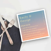 シックエレガントモダンブルーオレンジおもしろいファクト結婚ズ スタンダードカクテルナプキン