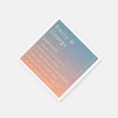 シックエレガントモダンブルーオレンジおもしろいファクト結婚ズ スタンダードカクテルナプキン (角)