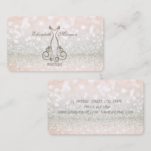 シックエレガントモダンプロの華やかさ、ドレス 名刺 (正面/裏面)