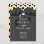 シックエレガントモダンリボンブライダルシャワー 招待状 (正面/裏面)