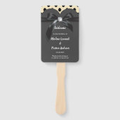 シックエレガントモダンリボン結婚式 プログラム ハンドファン (正面)