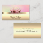 シックエレガントモダンロータスフラワーヨガインストラクター 名刺 (正面/裏面)