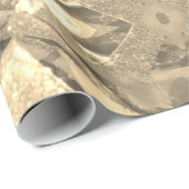 シックエレガントモダン抽象芸術アートフェイク金ゴールドスパークル ラッピングペーパー (ロールコーナー)