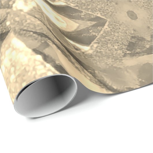 シックエレガントモダン抽象芸術アートフェイク金ゴールドスパークル ラッピングペーパー (ロールコーナー)