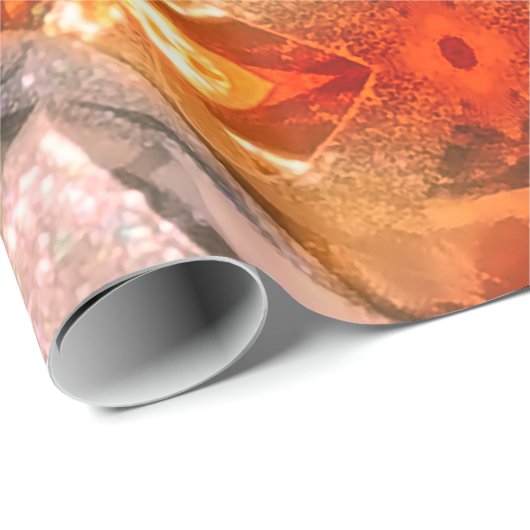 シックエレガントモダン抽象芸術アートレッドブラウン ラッピングペーパー (ロールコーナー)