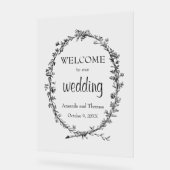 シックエレガントモダン結婚の歓迎サイン アクリルサイン (傾斜)