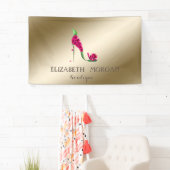 シックエレガントモダン，発光，花ハイヒール 横断幕 (インサイチュ)