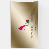 シックエレガントモダン，発光，花ハイヒール 横断幕 (縦)