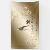 シックエレガントモダン，発光，花ハイヒール 横断幕 (縦)