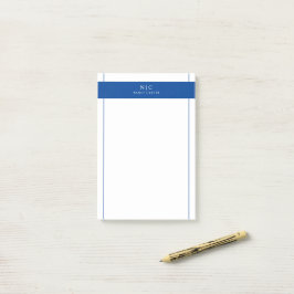 シックエレガントモノグラムネイビーブルージオメトリック縁どス ポストイット