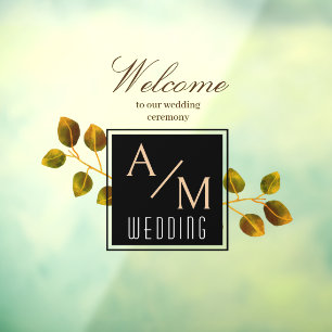 シックエレガントモノグラムホワイト ウィンドウサイン