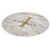 シックエレガントモノグラムマーブルルックカスタム カッティングボード (角)