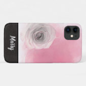 シックエレガントモノグラム名スタイリッシュピンクローズ Case-Mate iPhoneケース (裏面(横))