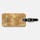 シックエレガントモノグラム金ゴールド ラゲッジタグ (正面横)