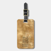 シックエレガントモノグラム金ゴールド ラゲッジタグ (正面縦)