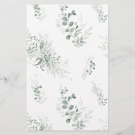 シックエレガントユーカリプタス植物性ビンゴゲームカード (裏面)