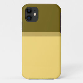 シックエレガントライトイエローゴールデンオリーブ色ブロック iPhone 11 ケース
