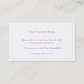 シックエレガントライトパープルのクローバーパターン 名刺 (裏面)