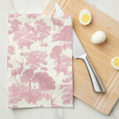 シックエレガントライトピンクトイレディアウッドランド キッチンタオル (四つ折り)