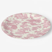 シックエレガントライトピンクトイレディアウッドランド ペーパープレート (アングル)