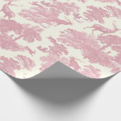 シックエレガントライトピンクトイレディアウッドランド ラッピングペーパー (角)