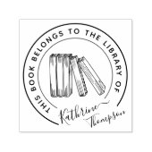 シックエレガントライブラリスタイリッシュ名前をカスタムするブック セルフインキングスタンプ (デザイン)